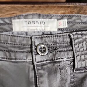 Torrid Gray Casual Distressed Jeans